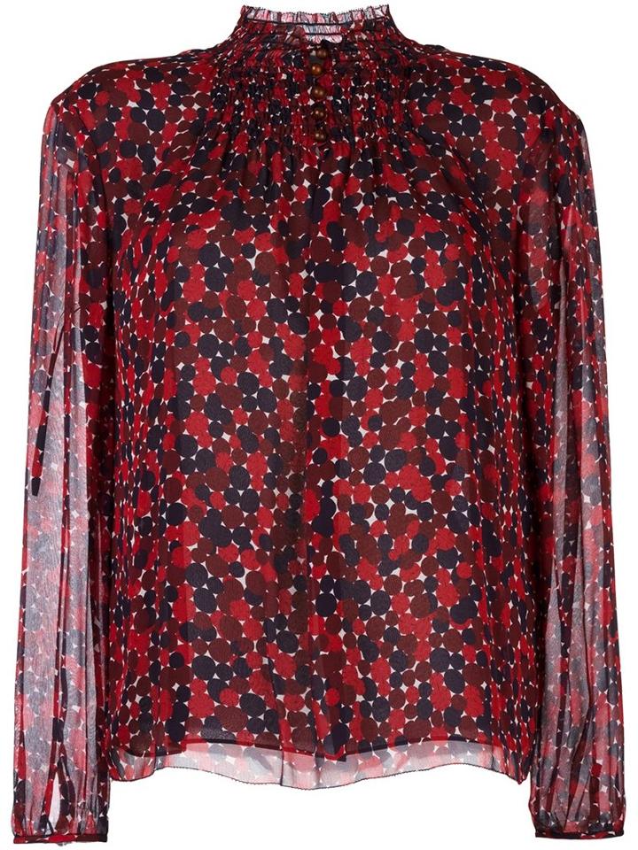 Diane Von Furstenberg 'aleni' Blouse, Women's, Size: 8, Red, Silk/polyester