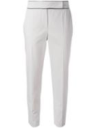 Brunello Cucinelli Cropped Tailored Trousers, Women's, Size: 44, Grey, Cotton/spandex/elastane