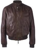 D'amico Zipped Jacket, Men's, Size: 52, Brown, Cotton/leather/nylon/other Fibers