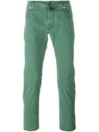 Jacob Cohen Slim Fit Chinos, Men's, Size: 35, Green, Cotton/spandex/elastane
