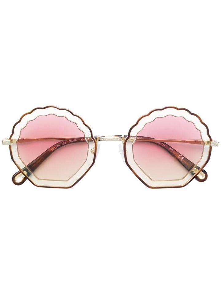 Chloé Eyewear Shell Shaped Sunglasses - Neutrals