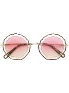 Chloé Eyewear Shell Shaped Sunglasses - Neutrals