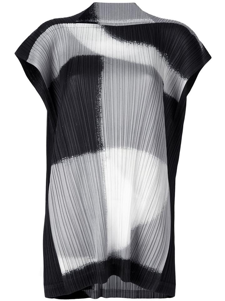 Pleats Please By Issey Miyake Pleated T-shirt, Women's, Size: Iii, Black, Polyester
