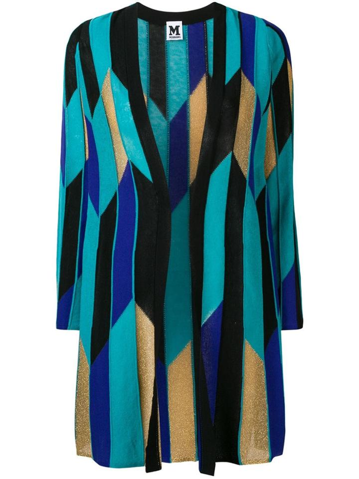 M Missoni Contrast Panels Cardi-coat - Blue