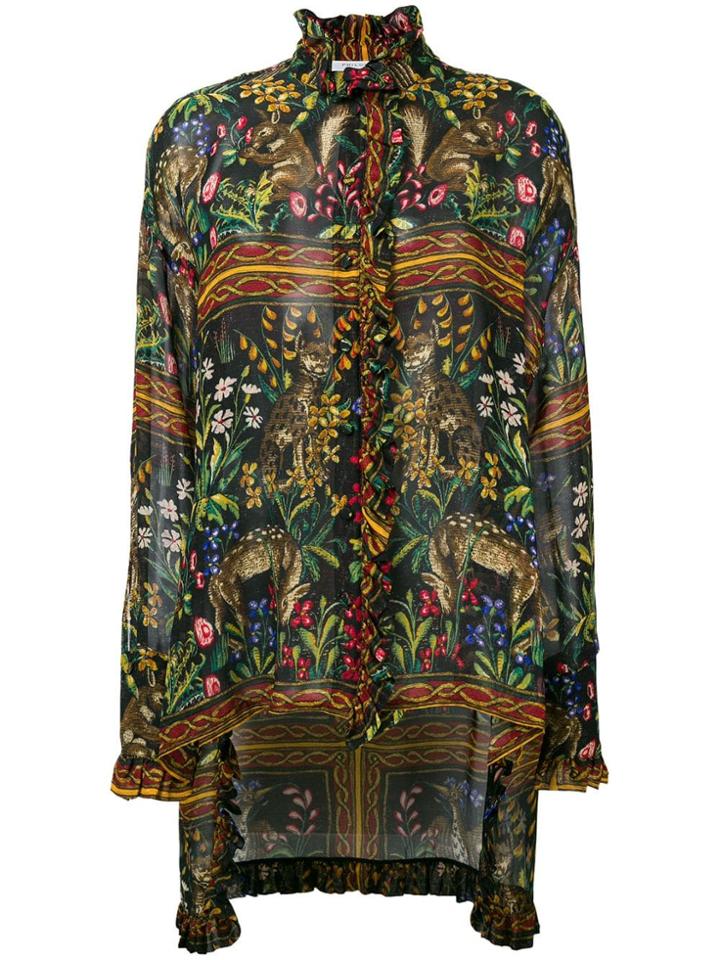 Philosophy Di Lorenzo Serafini Animal Print Sheer Blouse - Multicolour