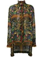 Philosophy Di Lorenzo Serafini Animal Print Sheer Blouse - Multicolour