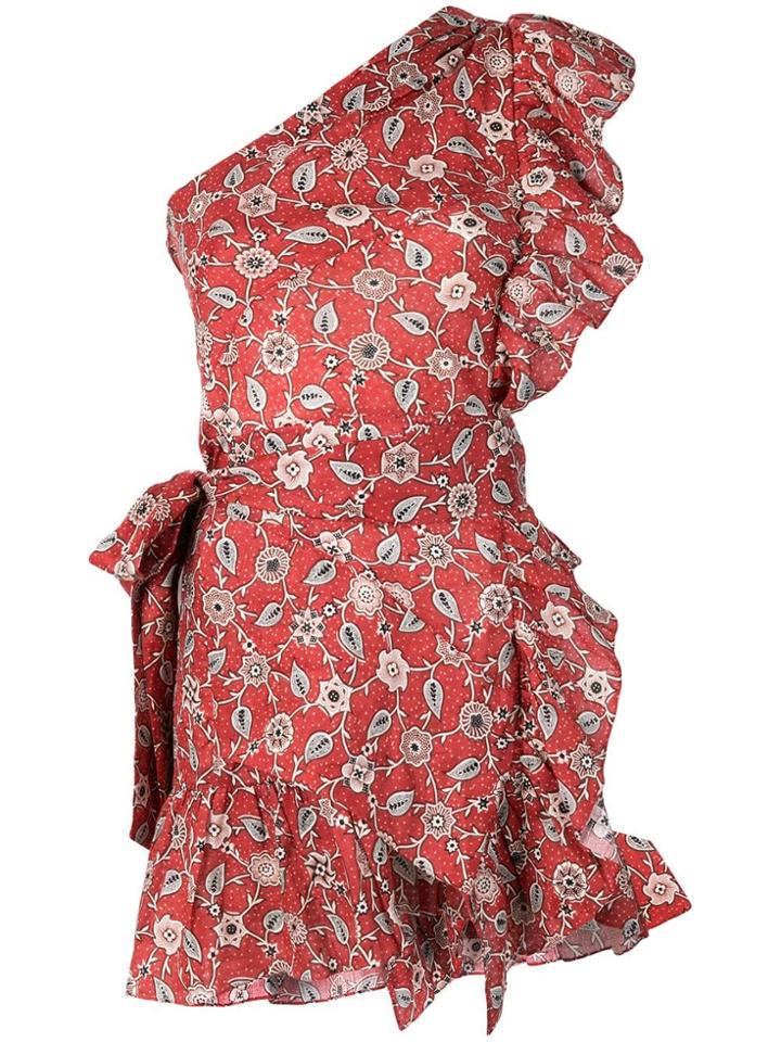 Isabel Marant Étoile One Shoulder Printed Mini Dress - Red
