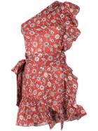 Isabel Marant Étoile One Shoulder Printed Mini Dress - Red