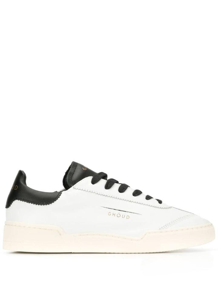 Ghoud Contrast Heel Counter Lace-up Sneakers - White
