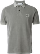 Stone Island Logo Embroidered Polo Shirt, Men's, Size: Xxl, Grey, Cotton