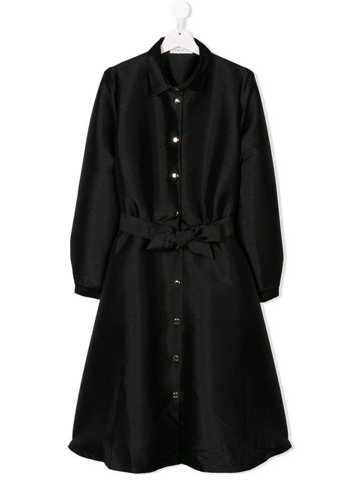 Señorita Lemoniez Teen Belted Shirt Dress - Black