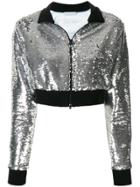 Chiara Ferragni Cropped Sequinned Jacket - Silver
