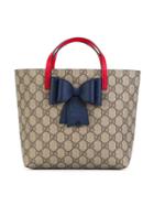 Gucci Kids Gg Supreme Bow Bag, Girl's, Nude/neutrals