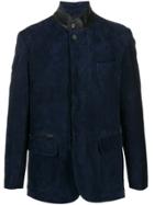 Brioni Two Tone Leather Jacket - Blue