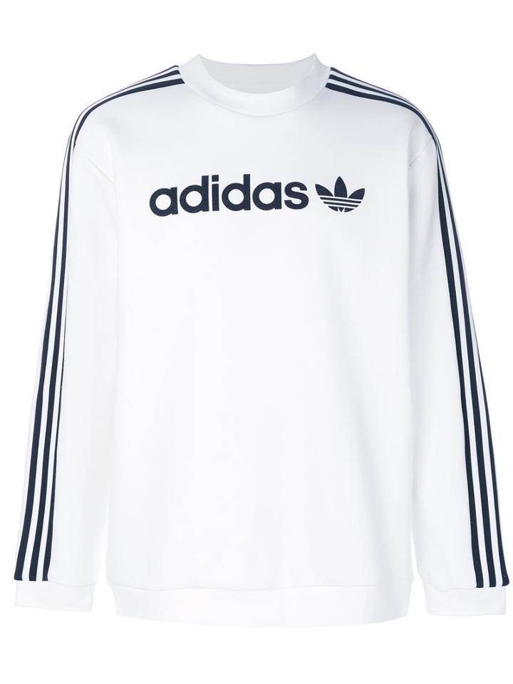 Adidas Originals - Linear Crew Sweatshirt - Men - Cotton/organic Cotton/polyester - L, White, Cotton/organic Cotton/polyester