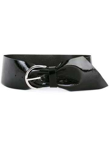 Isabel Marant 'yanis' Belt, Women's, Size: Large, Black, Calf Leather/patent Leather