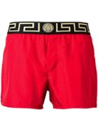 Versace 'greek Key Medusa' Swim Shorts, Men's, Size: 5, Red, Polyester