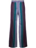 Ps By Paul Smith Striped Wide-leg Trousers - Blue