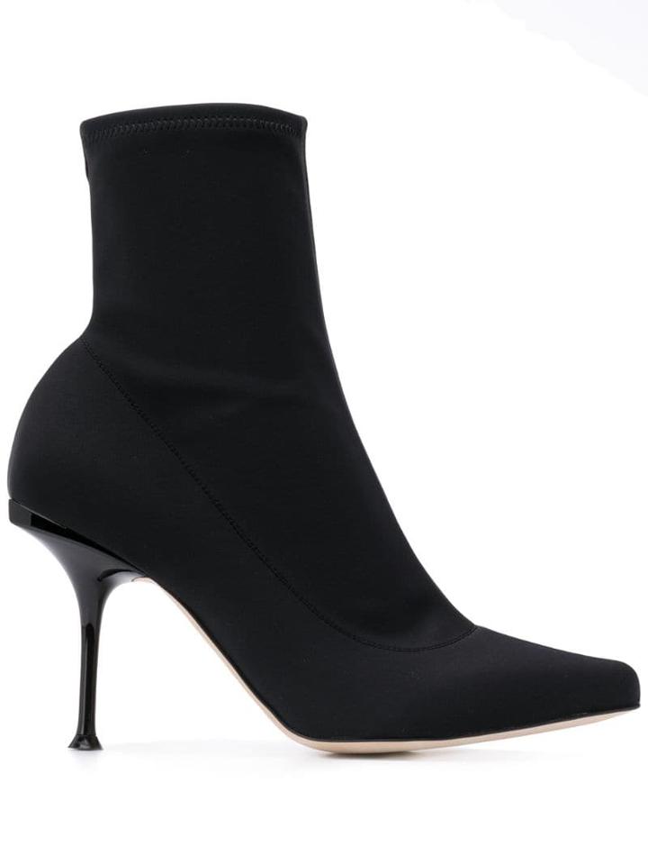 Sergio Rossi Stiletto Sock Boots - Black