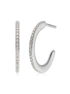 Monica Vinader Fiji Skinny Hoop Diamond Earrings - Silver