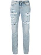 Dolce & Gabbana Ripped Cropped Jeans - Blue