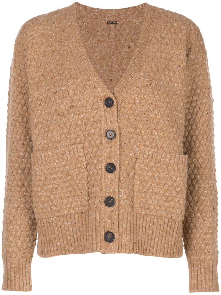 Adam Lippes Texture Knit Cardigan - Brown