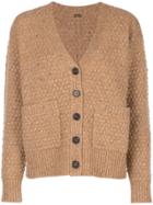 Adam Lippes Texture Knit Cardigan - Brown