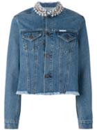 Forte Couture - Embellished Collar Denim Jacket - Women - Cotton - L, Blue, Cotton