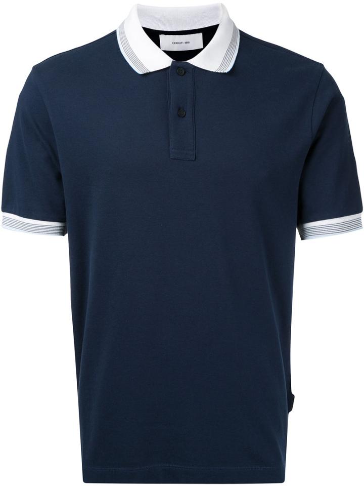 Contrast Collar Polo Shirt - Men - Cotton/spandex/elastane - Xl, Blue, Cotton/spandex/elastane, Cerruti 1881