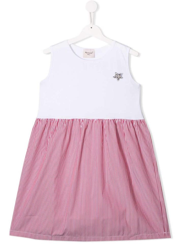 Mariuccia Milano Kids Striped Skirt Dress - White