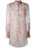 Sheer Floral Shirt - Women - Silk - 38, Pink/purple, Silk, Calvin Klein Collection