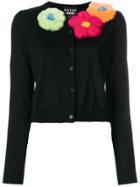Boutique Moschino Flower Applique Cardigan - Black