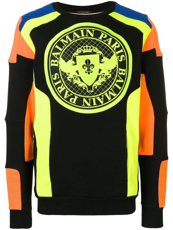 Balmain Panelled Sweatshirt - Black
