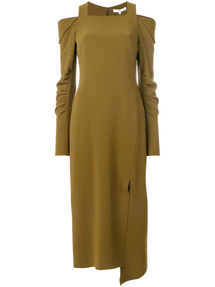 Tibi Cutout Shoulder Dress - Green