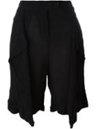 Lost & Found Ria Dunn Draped Front Shorts, Women's, Size: Medium, Black, Silk/cotton
