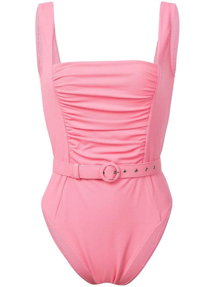Nicholas Ruched Panel One Piece - Pink