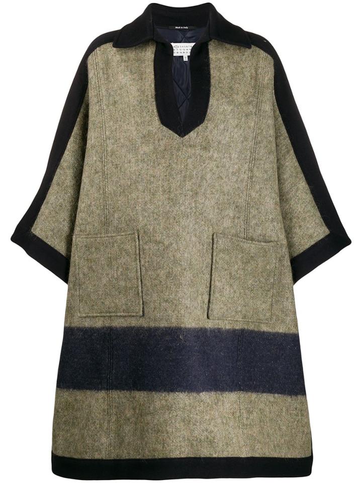 Maison Margiela Oversized Striped Coat - Green