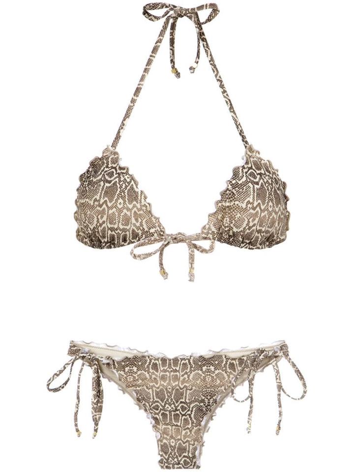 Amir Slama Python Print Bikini Set - Neutrals