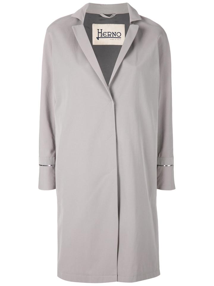 Herno Sequin Embellished Coat - Grey