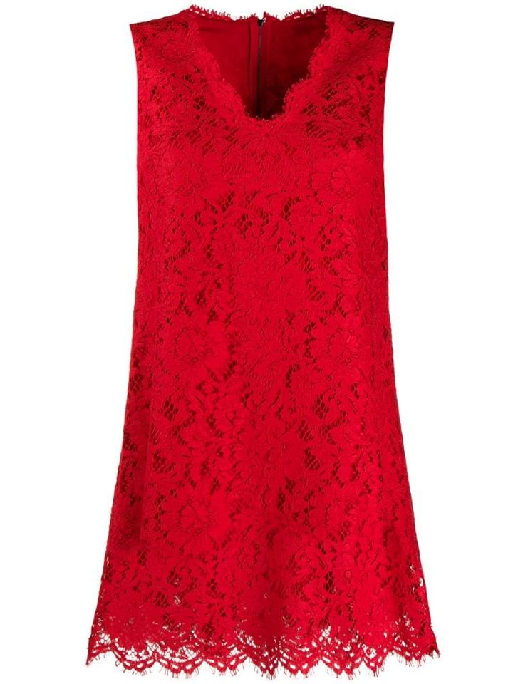 Dolce & Gabbana Lace Swing Dress - Red