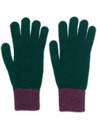 Ps By Paul Smith Contrast Knitted Gloves - Green