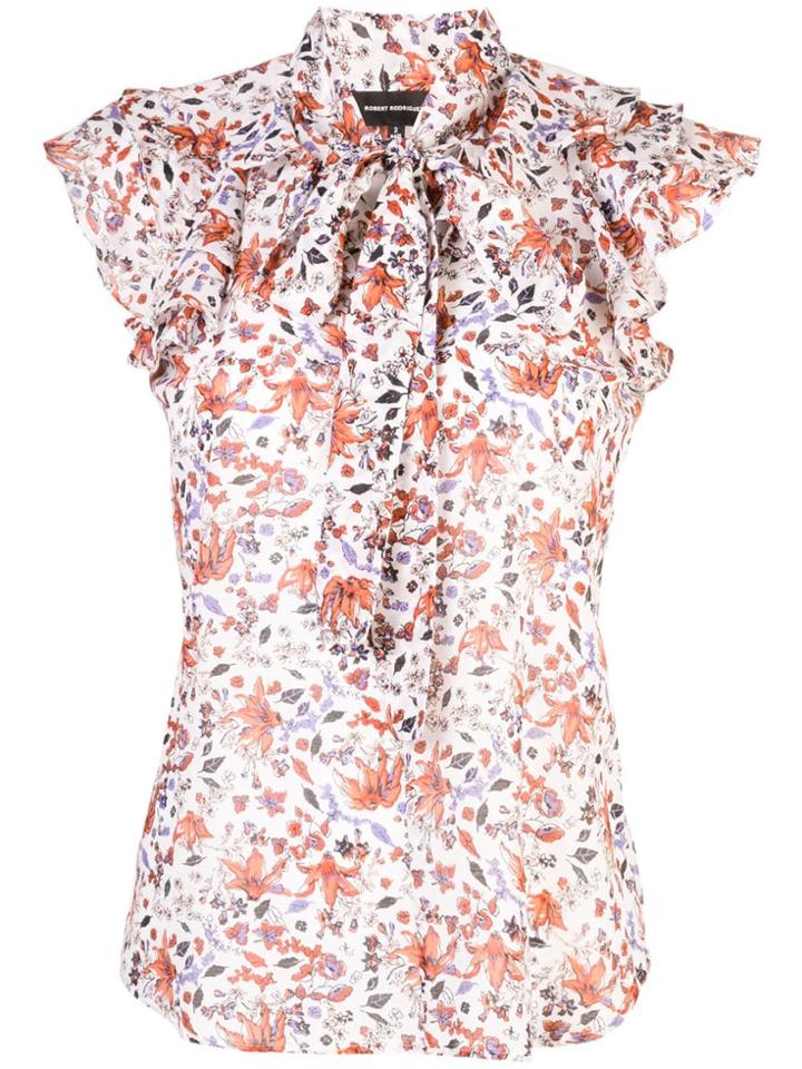 Robert Rodriguez Studio Floral Sleeveless Blouse - Red