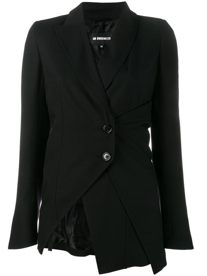 Ann Demeulemeester Half Thrown Tailored Jacket - Black
