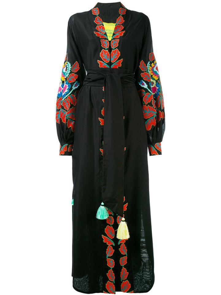 Yuliya Magdych - 'eden Tree' Oversized Sleeve Dress - Women - Silk/cotton - M, Black, Silk/cotton