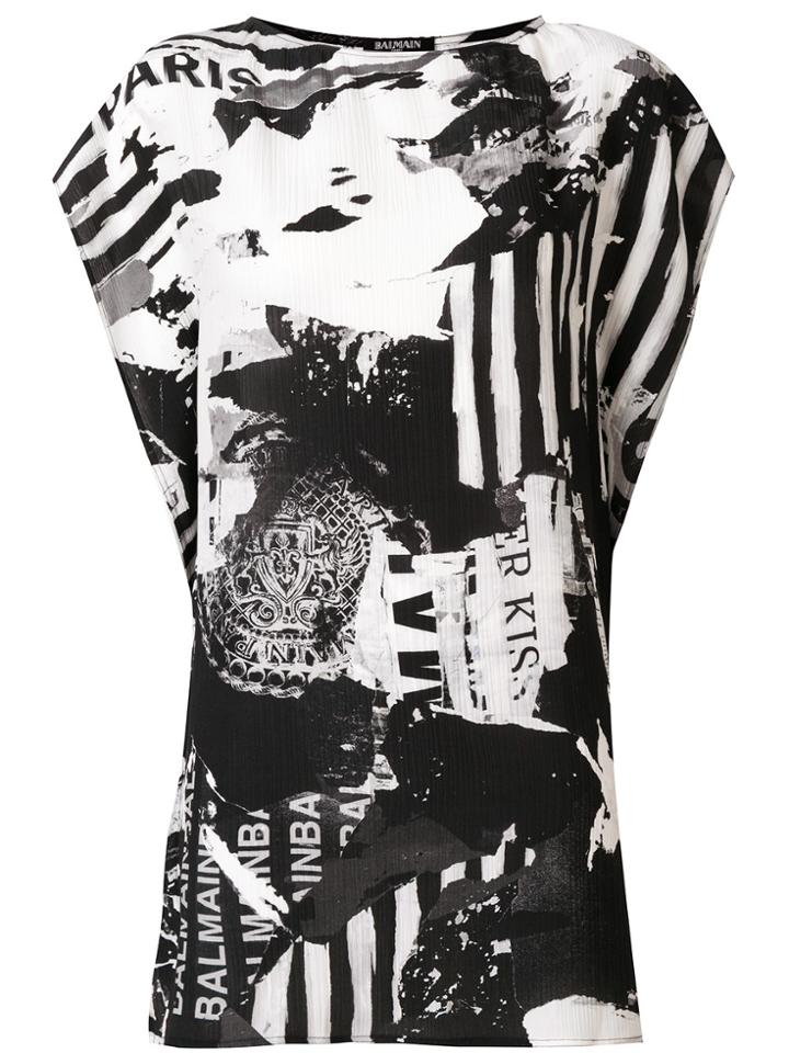 Balmain Patterned T-shirt - Black