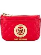 Love Moschino Quilted Zip Up Purse, Women's, Red, Polyurethane