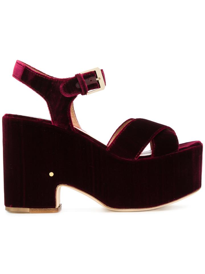 Laurence Dacade Helissa Velvet Sandals - Red