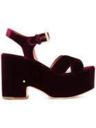 Laurence Dacade Helissa Velvet Sandals - Red