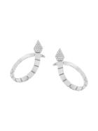 Anapsara Snake Shaped Drop Earrings - Metallic