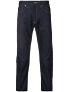 Junya Watanabe Man Straight-cut Jeans With Camou Patches - Blue